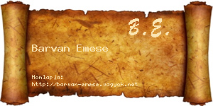 Barvan Emese névjegykártya